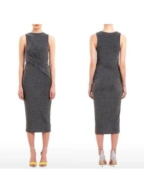 Alexander Wang Gray Sleeveless Midi Twist Dress